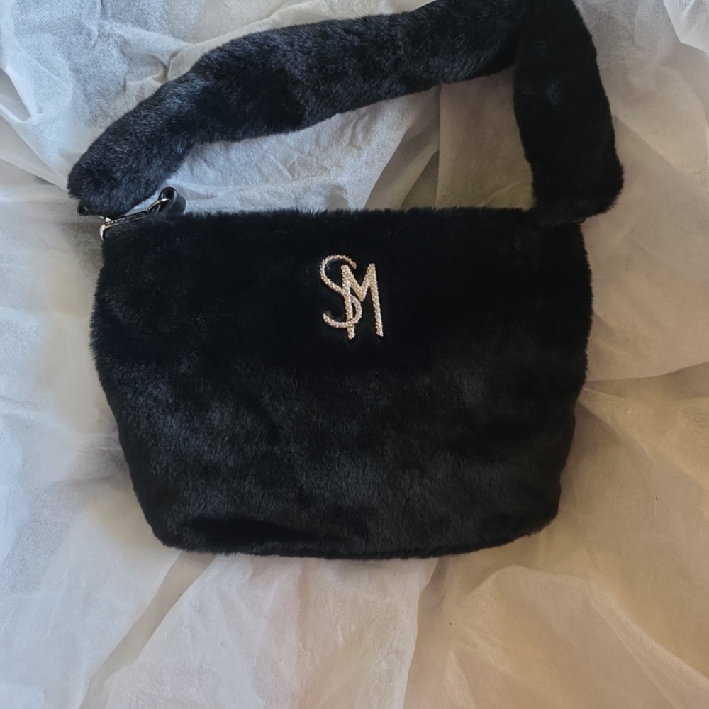 Steve Maddeb Black Faux Fur Women's Bag